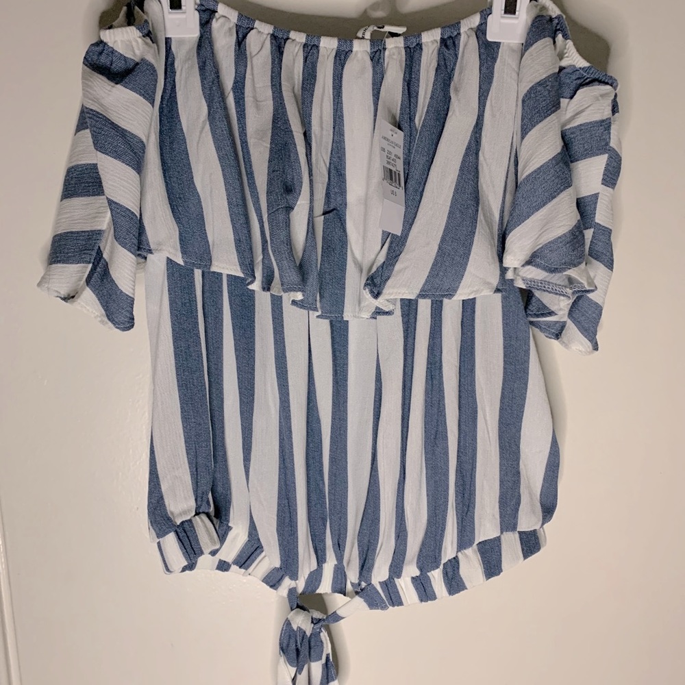 American Eagle Off-the-Shoulder Tie Front Top